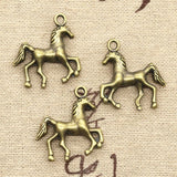 10pcs Charms Horse Steed 24x21mm Antique Silver Color Pendants Making DIY Handmade Tibetan Finding Jewelry