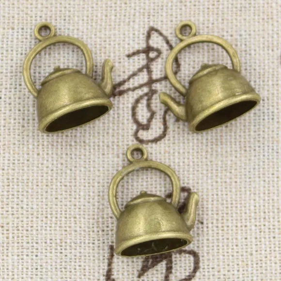 10pcs Charms Kettle Teapot 20x17x10mm Antique Making Pendant fit,Vintage Tibetan Bronze Silver color,DIY Handmade Jewelry