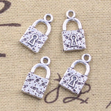 10pcs Charms Lock with Cross Flower 18x10mm Antique Silver Color Making Pendant fit,Vintage Tibetan Bronze,DIY Handmade Jewelry