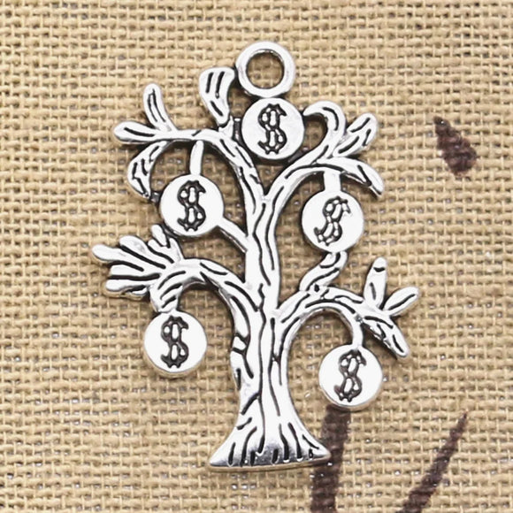 8pcs Charms Money Tree 29x21mm Antique Making Pendant fit,Vintage Tibetan Silver color,DIY Handmade Jewelry