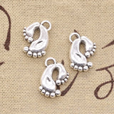 10pcs Charms Mother Baby Foot Feet 19x16mm Antique Silver Color Pendants Making DIY Handmade Tibetan Finding Jewelry
