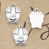 8pcs Charms Pig 20x15mm Antique Making Pendant fit,Vintage Tibetan Bronze Silver color,DIY Handmade Jewelry