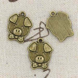 8pcs Charms Pig 20x15mm Antique Making Pendant fit,Vintage Tibetan Bronze Silver color,DIY Handmade Jewelry