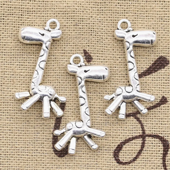 10pcs Charms Running Giraffe Deer 29x19mm Antique Bronze Silver Color Pendants Making DIY Handmade Tibetan Finding Jewelry