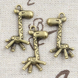10pcs Charms Running Giraffe Deer 29x19mm Antique Bronze Silver Color Pendants Making DIY Handmade Tibetan Finding Jewelry