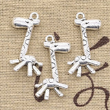 10pcs Charms Running Giraffe Deer 29x19mm Antique Bronze Silver Color Pendants Making DIY Handmade Tibetan Finding Jewelry
