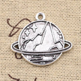 10pcs Charms Saturn planet spark star 25x28mm Antique Silver Color Pendants Making DIY Handmade Tibetan Finding Jewelry
