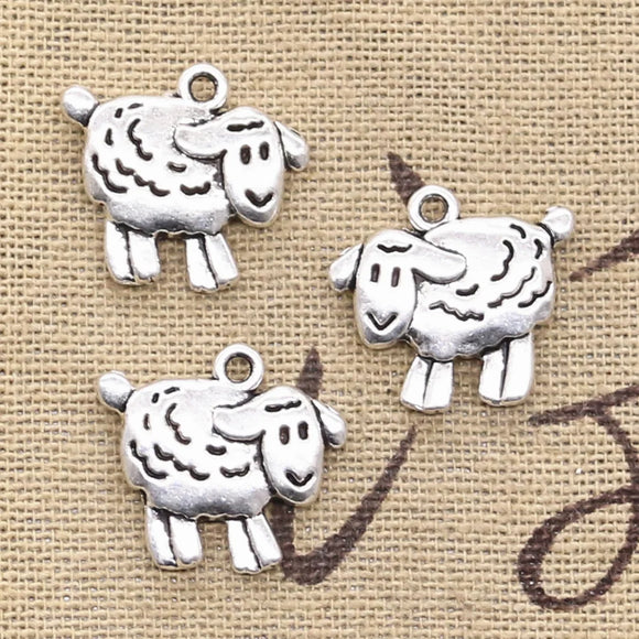 10pcs Charms Sheep Lamb 18x16mm Antique Making Pendant fit,Vintage Tibetan Bronze Silver color,DIY Handmade Jewelry
