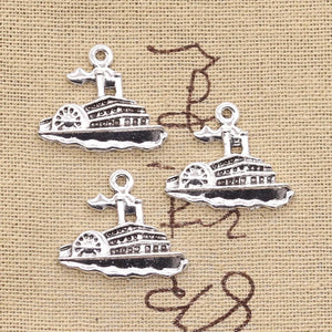 10pcs Charms Speedboat Yacht Motorboat 20x24mm Antique Silver Color Pendants Making DIY Handmade Tibetan Finding Jewelry