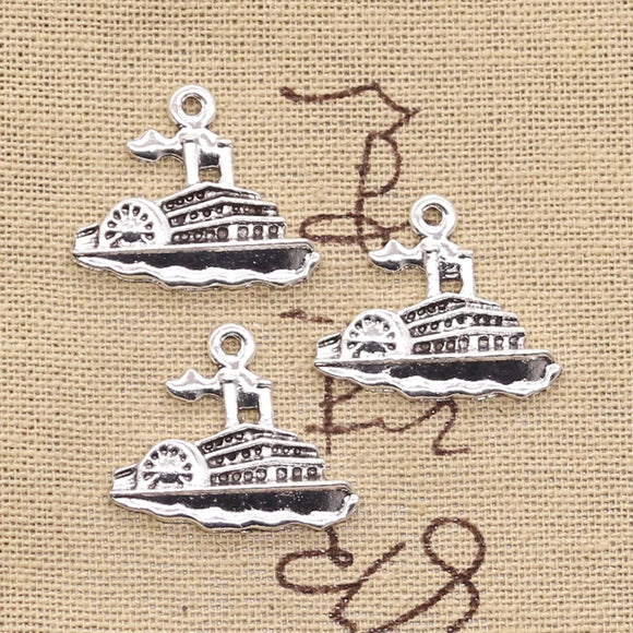 10pcs Charms Speedboat Yacht Motorboat 20x24mm Antique Silver Color Pendants Making DIY Handmade Tibetan Finding Jewelry