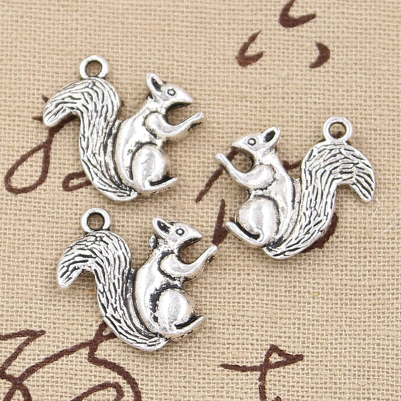 10pcs Charms Squirrel 21x21mm Antique Making Pendant fit,Vintage Tibetan Bronze Silver color,DIY Handmade Jewelry ef4080