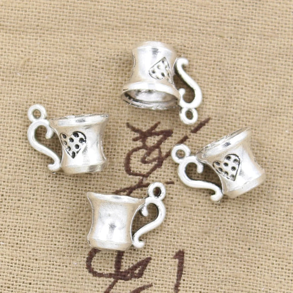 10pcs Charms Teacup 10x15mm Antique Making Pendant fit,Vintage Tibetan Silver color,DIY Handmade Jewelry