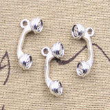 10pcs Charms Telephone Phone 24x9x8mm Antique Silver Color Pendants Making DIY Handmade Tibetan Finding Jewelry