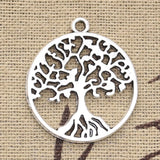 8pcs Charms World Life Tree 29x26mm Antique Silver Color Plated Pendants Making DIY Handmade Tibetan Finding Jewelry
