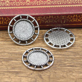 10pcs Fit 14mm Round Glass Cabochon Base Setting Hot Antique Bronze Silver Color Color Pendant Tray For Jewelry DIY Making