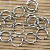 20pcs 13mm 0.42g/pc Twisted Jump Rings Zinc Alloy Antique Colors for Handmade Bracelet & Necklace Jewelry Findings ef1443