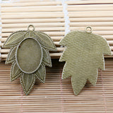 2 piezas TAMAÑO: 18*25 mm Borde de hoja de plata tibetana Engaste de cabujón ovalado EF2171 ef2170