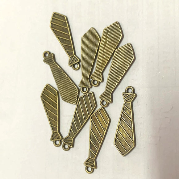 16pcs 30x9mm tibetan Bronze textured tie design charms EF3587