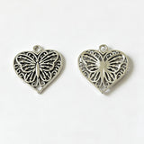 10pcs Charms Heart Butterfly 22x20mm Tibetan Silver Color Pendants Antique Jewelry Making EF3634