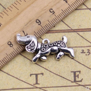 10PCS 32x16mm Alloy Charm Cute Dog Handmade Crafts EF3658