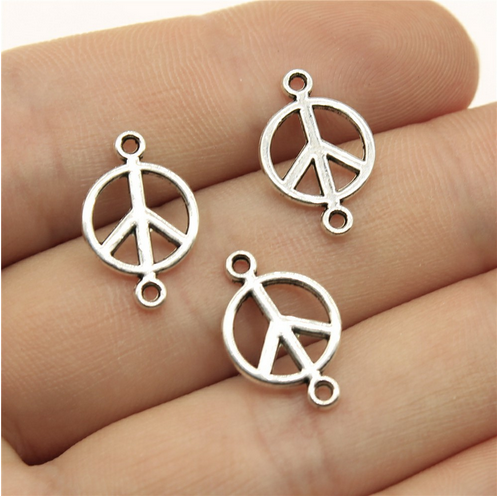 20pcs 17x11mm Tibetan Silver peace symbol Alloy Charm connector EF3856