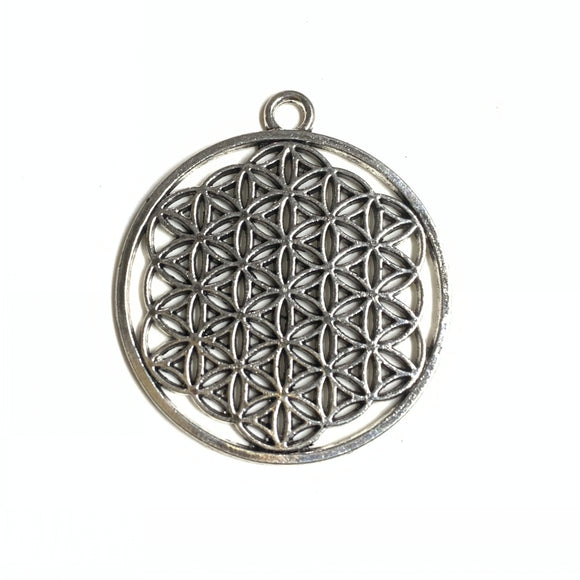 5pcs Charms Datura Stramonium Flower Life Yoga 47x42mm Tibetan Silver Color Pendants Antique Jewelry Making DIY Handmade Craft EF3910