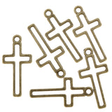 30pcs Charms Hollow Cross 23x11mm Antique Silver Color Pendants Making DIY Handmade Tibetan Finding Jewelry EF3976