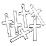 30pcs Charms Hollow Cross 23x11mm Antique Silver Color Pendants Making DIY Handmade Tibetan Finding Jewelry EF3976