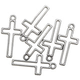 30pcs Charms Hollow Cross 23x11mm Antique Silver Color Pendants Making DIY Handmade Tibetan Finding Jewelry EF3976