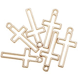 30pcs Charms Hollow Cross 23x11mm Antique Silver Color Pendants Making DIY Handmade Tibetan Finding Jewelry EF3976