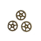 10 colgantes de engranajes Steampunk de 23 mm para joyería, color plata antigua, EF4242