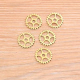 10 colgantes de engranajes Steampunk de 23 mm para joyería, color plata antigua, EF4242