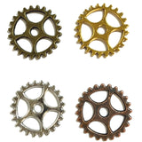 10 colgantes de engranajes Steampunk de 23 mm para joyería, color plata antigua, EF4242