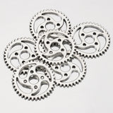 10 colgantes de engranajes Steampunk de 23 mm para joyería, color plata antigua, EF4242