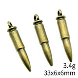 100pcs/lot 3D Bullet Charms For Jewelry Making Ornaments EF4247