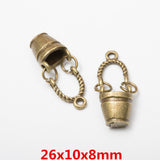 10pcs Charms Movable Bucket Pail 24x12x7mm Tibetan Bronze Silver Color Pendants Antique Jewelry Making DIY Handmade Craft EF4311
