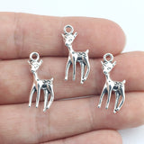20Pcs 11*22mm Antique Silver Color Cute Deer Charms Necklace Earrings Pendant For Women DIY Jewelry Making Wholesale