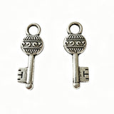 10pc 27x9mm 1.7g/pc Antique Silver Vintage Key Charm, Alloy Key Pendant for DIY Jewelry Making Findings G0009
