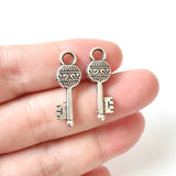 10pc 27x9mm 1.7g/pc Antique Silver Vintage Key Charm, Alloy Key Pendant for DIY Jewelry Making Findings G0009