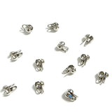 30pc 5mm FASTEN 2mm Silver & White K Clamshell Bead Tips, Crimp Cord Ends for DIY Bracelet Necklace Jewelry Findings G0011