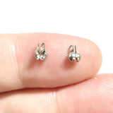 30pc 5mm FASTEN 2mm Silver & White K Clamshell Bead Tips, Crimp Cord Ends for DIY Bracelet Necklace Jewelry Findings G0011