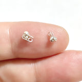 30pc 5mm FASTEN 2mm Silver & White K Clamshell Bead Tips, Crimp Cord Ends for DIY Bracelet Necklace Jewelry Findings G0011