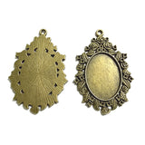 6PC 48X32MM 7.3G/PC Antique Bronze 18×25MM OVAL BEZEL PENDANT, PHOTO FRAME CHARM FOR DIY JEWELRY G0148