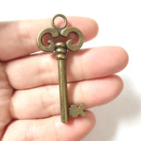 2pc 58x26mm 10.2g Antique Bronze Skeleton Key Pendant Vintage Metal Charms Handmade Jewelry Making Supplies G0237