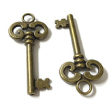 2pc 58x26mm 10.2g Antique Bronze Skeleton Key Pendant Vintage Metal Charms Handmade Jewelry Making Supplies G0237