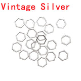10pcs Inner diameter 8.5*8mm hexagon Charm Hollow Glue Blank Pendant Tray Bezel Charms DIY Bracelet Necklace Handmade Bezel Mold