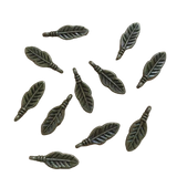 50pcs Tibetan silver feather charms h0608