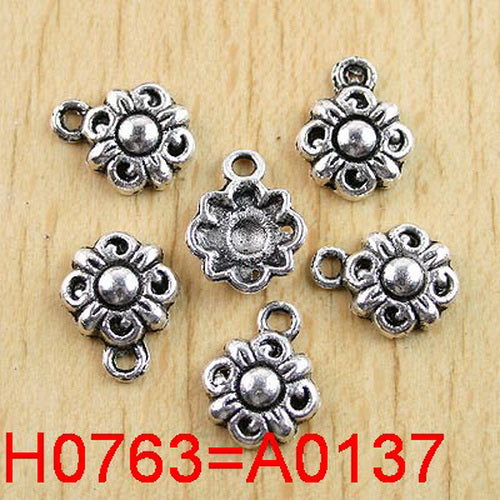 20pcs 11mm Tibetan silver flower charms findings H3026