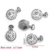 10 pcs Enamel charms antique bronze metal watch pendants fit diy necklace bracelet charms for Jewelry making W80