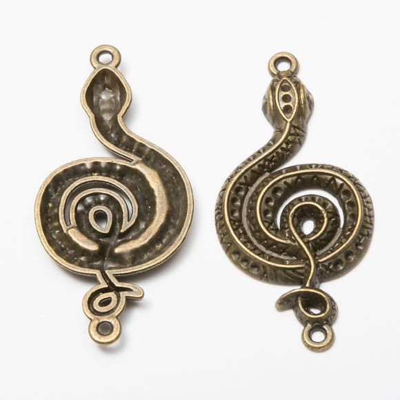 51*24MM 2pc Multicolor Vintage Zinc Alloy Jewelry Accessory Snake Necklace Pendant H1102